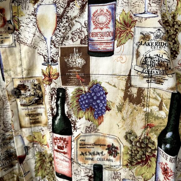High Seas Trading Co. Wine Tasting and Vineyard Cotton Camp Shirt MADE IN USA, M - Picture 2 of 7